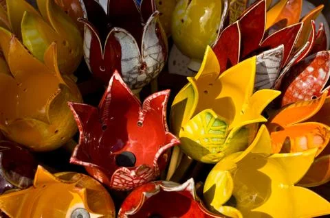 Ceramic tulips. Stock Photos