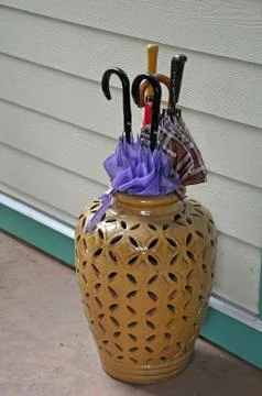 Ceramic umbrella stand Stock Photos