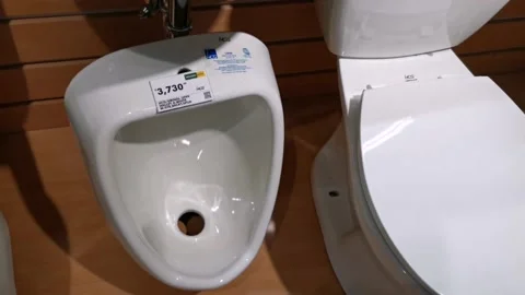 Ceramic Urinal Display Stock Footage 159836616