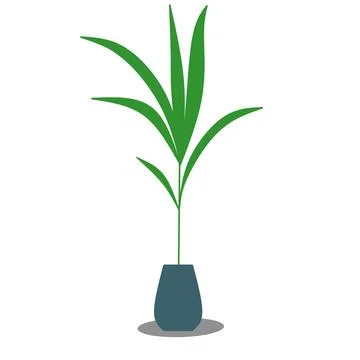 Ceramic vase with exotic leaves.  Stock Illustration