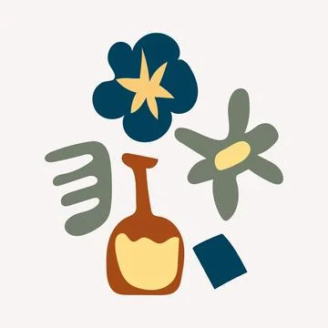 Ceramic Vase. Random Abstract doodle objects. Abstraction, Pottery concept Stock Illustration