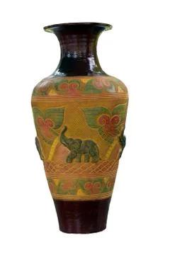 Ceramic vase on a white background. Stock-Fotos
