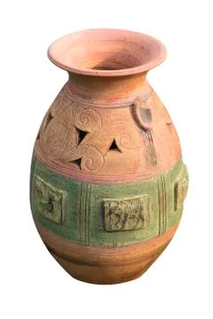 Ceramic vase on a white background. Stock-Fotos