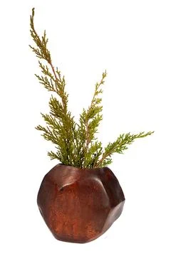 Ceramic vase on white background Stock Photos