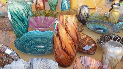 Ceramic vases and items in Viareggio Italy August 27 2026 Stock Footage 343715223