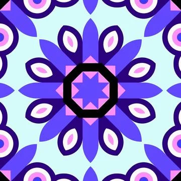 Ceramic vintage batik tile pattern geometric design Abstract Pattern background Stock Illustration