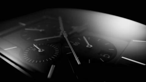 Ceramic watch rotating with running second arrows Vidéo 152079164