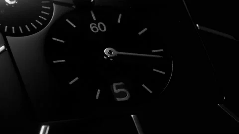 Ceramic watch rotating with running second arrow Stock Footage 152079296