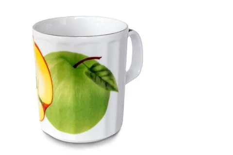 Ceramic white Cup on a white background. Stock Photos