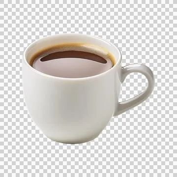 Ceramic white mug, volume 220ml, with coffee inside Stock Illustration