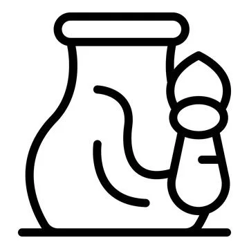 Ceramic workshop class creating handmade pottery with brush icon Stock Illustration