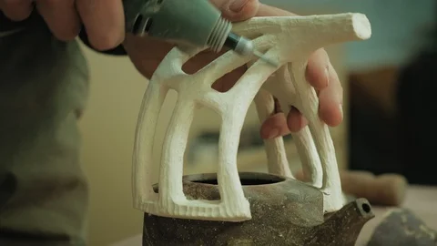 Ceramic workshop. making pottery Video stock 128215821