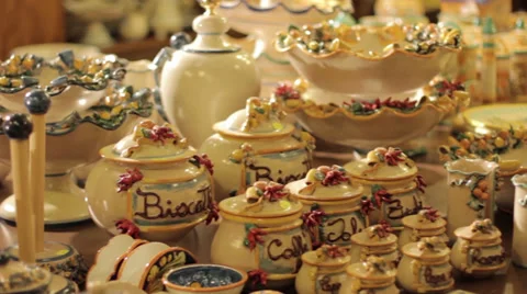 Ceramics of Caltagirone Sicily Italy Video stock 32101853