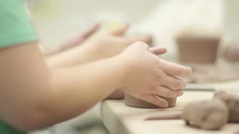 Ceramics class 01 Stock Footage 134197143