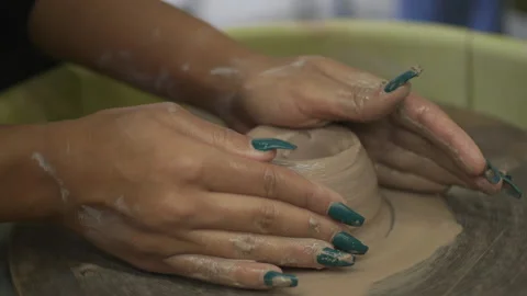 Ceramics class closeup 05 Stock Footage 134199634