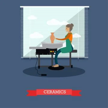 Ceramics concept vector illustration in flat style Stock Illustration