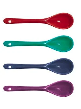 Ceramics Multi Colored Spoons Stock Photos