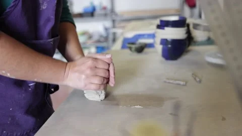 Ceramics preparation process, arts and crafts Stock Footage 158711684