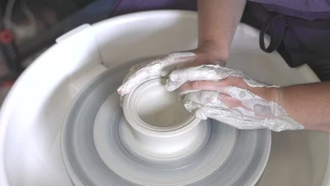 Ceramics preparation process, arts and crafts Stock Footage 158711695