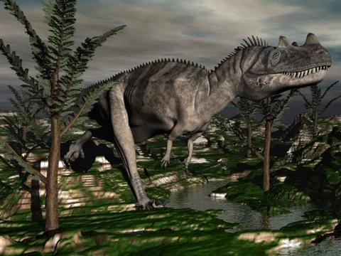 Ceratosaurus dinosaur - 3D render Stock Illustration