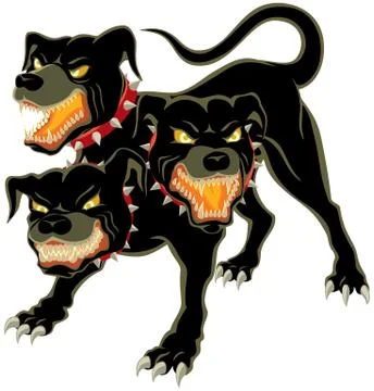 Cerberus on White Stock Illustration