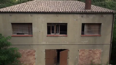 Cercs abandoned Count Figols Olano mansion guest house servants Stock Footage 317498092