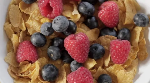 Cereal and Berries Stock Footage 7749437