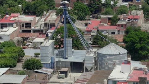 Cereal and grain processing facility with silos storage in Tuxpan, Jalisco Vídeo Stock 346820241