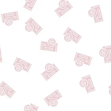 Cereal bar glyph seamless pattern Stock Illustration
