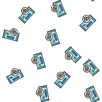 Cereal bar vector seamless pattern Stock Illustration