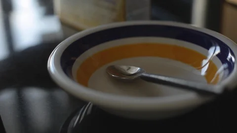 Cereal Being Poor Into Bowl Stock Footage 112950231