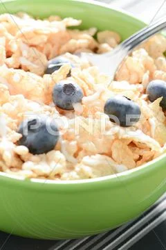 Cereal with blueberries Stock Photos