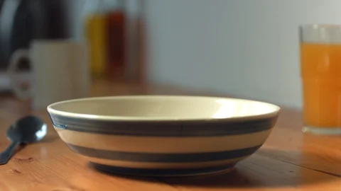 Cereal in a bowl Stock Footage 128565610