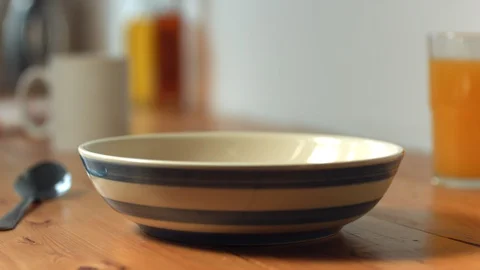 Cereal in a bowl Stock Footage 128566270