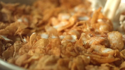 Cereal in a bowl Stock Footage 128566539