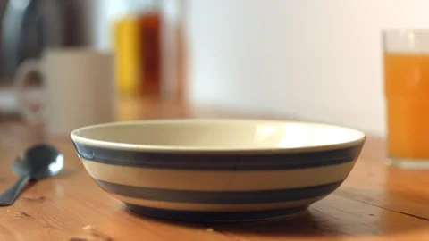 Cereal in a bowl Stock Footage 128566857