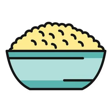 Cereal bowl vector icon presenting breakfast food Stock Illustration
