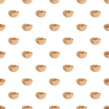 Cereal bowls seamless pattern background illustration イラスト素材