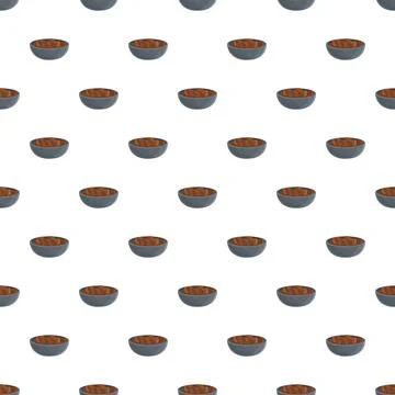 Cereal bowls seamless pattern on white background Illustrazione stock