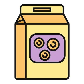Cereal box packaging icon representing breakfast food Stock Illustration