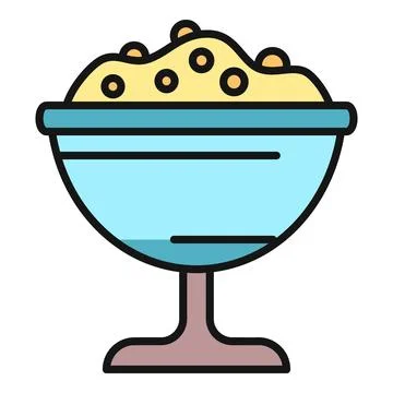 Cereal breakfast meal in serving bowl icon Stock Illustration