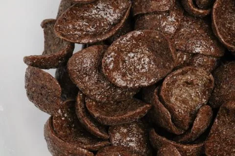 Cereal Corn Choco Flakes Crisp macro Stock Photos