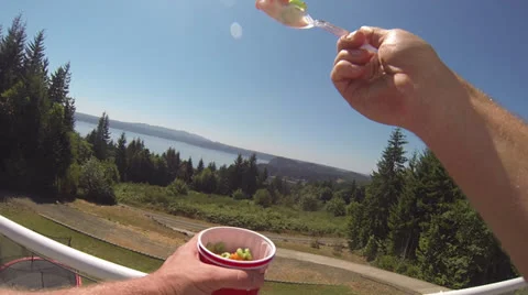 Cereal from a cup. Stock Footage 25844817