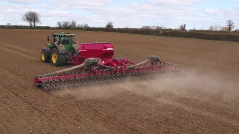 Cereal Drilling UK Stock Footage 152410005