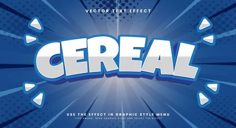Cereal editable text effect Template Illustrazione stock