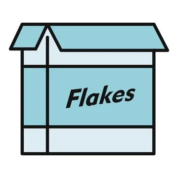 Cereal flakes box food packaging icon Stock Illustration