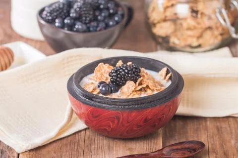 Cereal flakes for breakfast Stock Photos