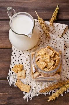 Cereal flakes for breakfast Stock Photos
