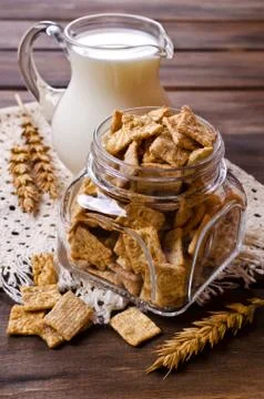 Cereal flakes for breakfast Stock Photos