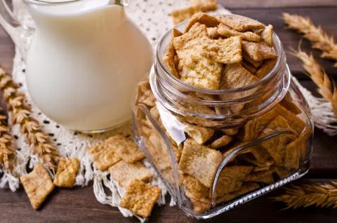 Cereal flakes for breakfast Stock Photos